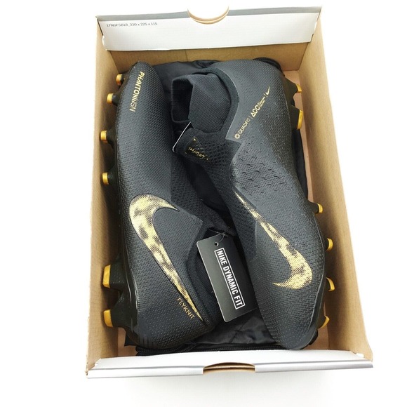 Nike Phantom VSN Elite DF FG Black Gold Soccer Cleats Mens Size 12.5 AO3262-077 - Picture 11 of 12